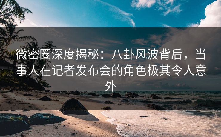 微密圈深度揭秘：八卦风波背后，当事人在记者发布会的角色极其令人意外