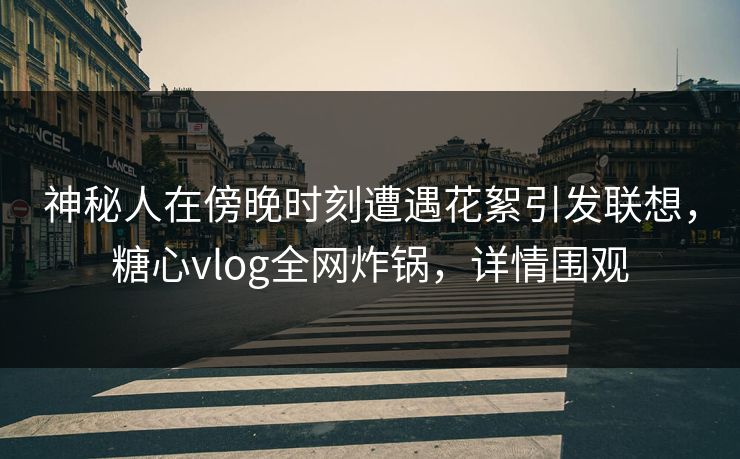 神秘人在傍晚时刻遭遇花絮引发联想，糖心vlog全网炸锅，详情围观